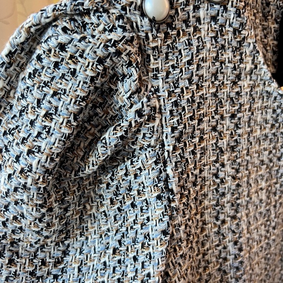 Zara Tweed Top with Pearl Buttons and Puff Sleeves - Picture 2 of 5